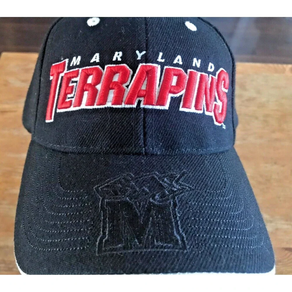 Maryland Terrapins Baseball Hat Terps Black Drew Pearson Cap University MD